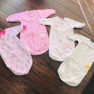 4 Fleece Sleeping Bags 0-9 Months